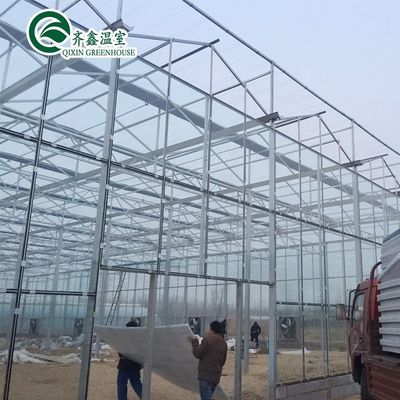 Estufas agrícolas de várias faixas abrigo pré-fabricado para a chuva para o cultivo de tomate